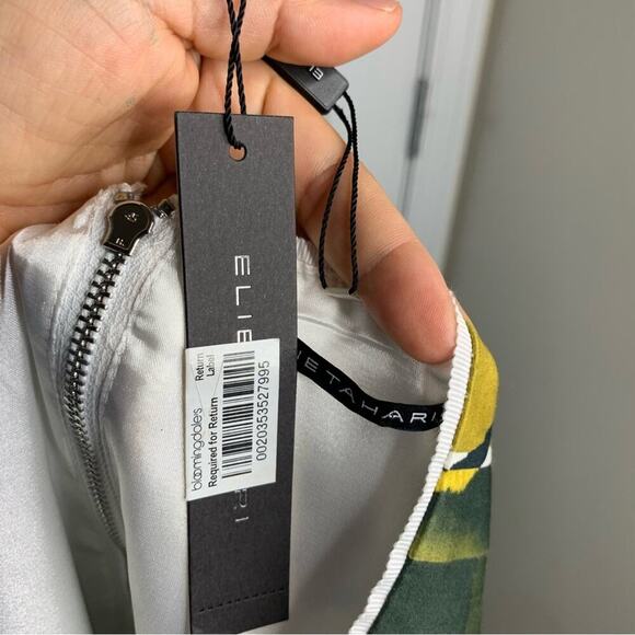 Elie Tahari palm trees beach tropical pencil skirt size 8 preppy - Picture 6 of 6